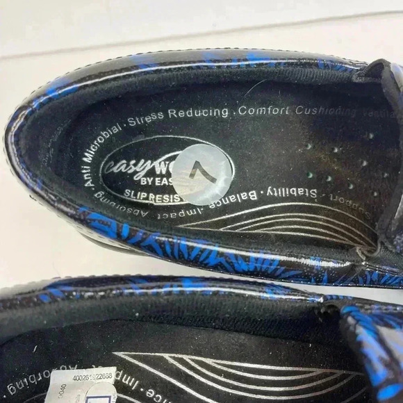 Easy Works by Easy Street Leeza Navy Midnight Sunflower Slip on Clogs Size 7 - Picture 4 of 7